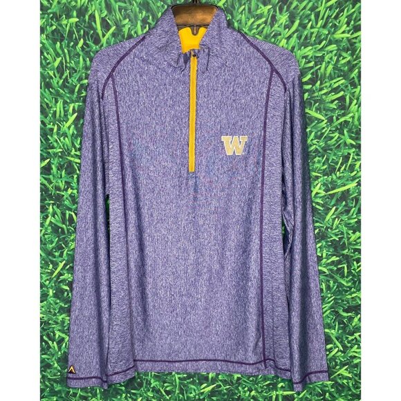 University of Washington Huskies Purple Antigua Men’s Small 1/4 Zip Pullover - Picture 1 of 4